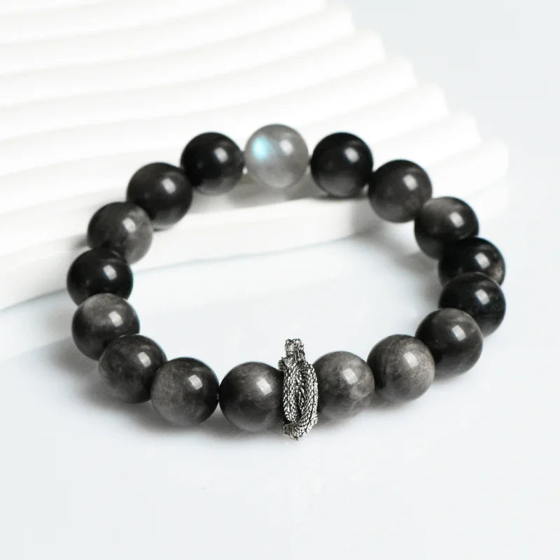 Silver Sheen Obsidian Bracelet