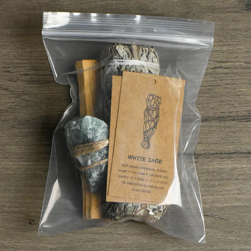 Sage + Palo Santo + Raw Crystals Cleansing & Healing Set