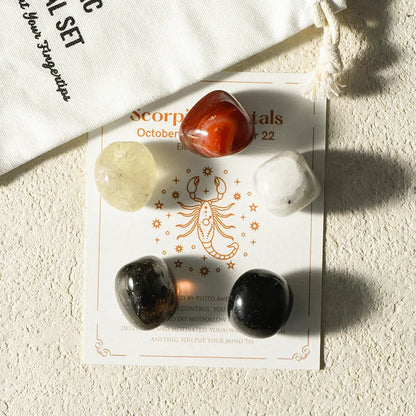 Zodiac Healing Stone Bracelet Set with Crystal Stones