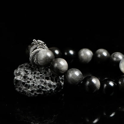 Silver Sheen Obsidian Bracelet