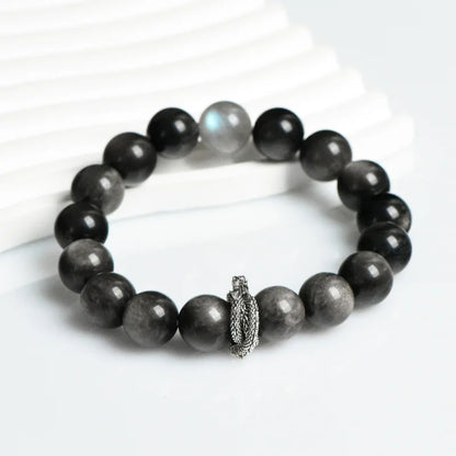 Silver Sheen Obsidian Bracelet