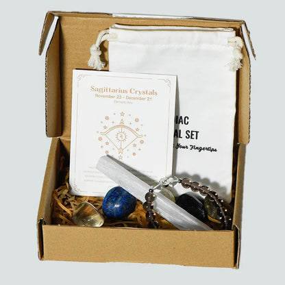 Zodiac Healing Stone Bracelet Set with Crystal Stones