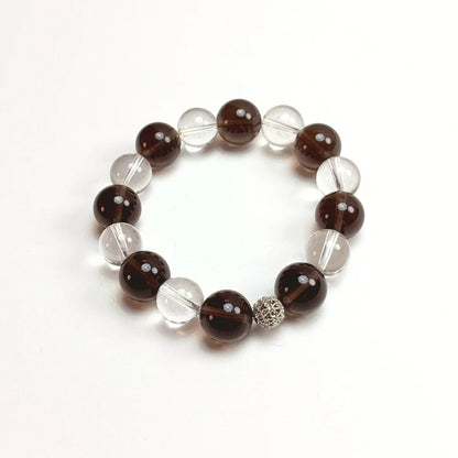 Ice Obsidian + Clear Quartz Bracelet