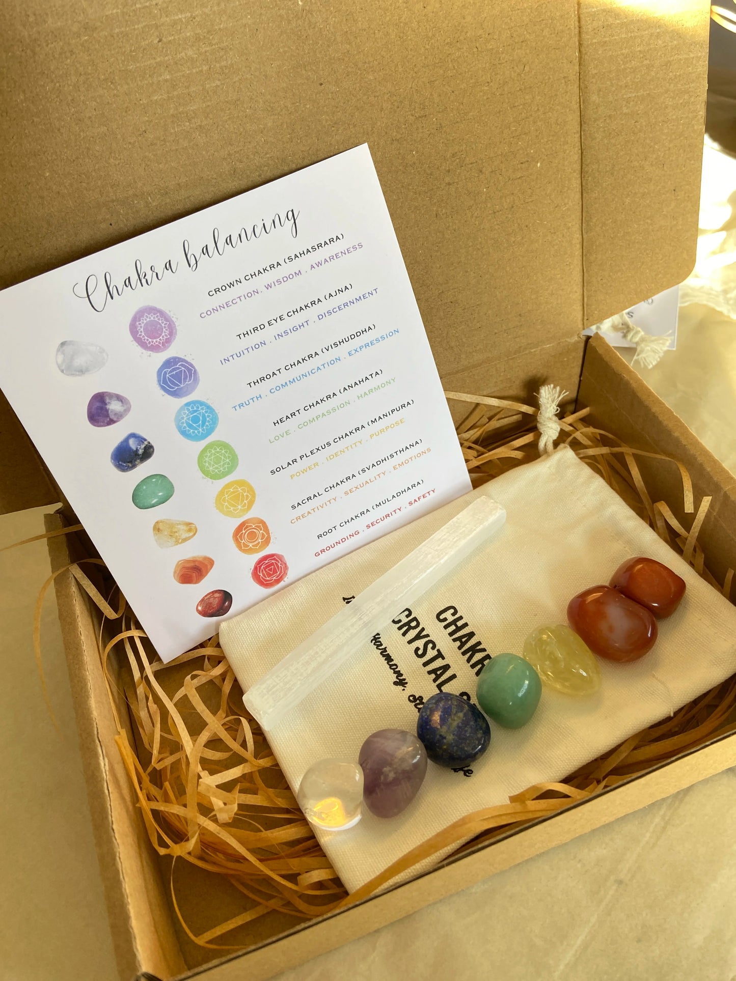 Classic Seven Chakra Crystal Stone Set