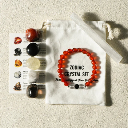 Zodiac Healing Stone Bracelet Set with Crystal Stones